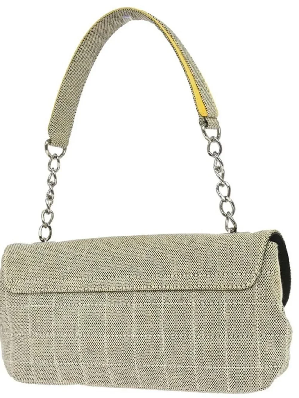 Chanel Black Yellow Canvas Camellia No.5 CC Handbag 168396